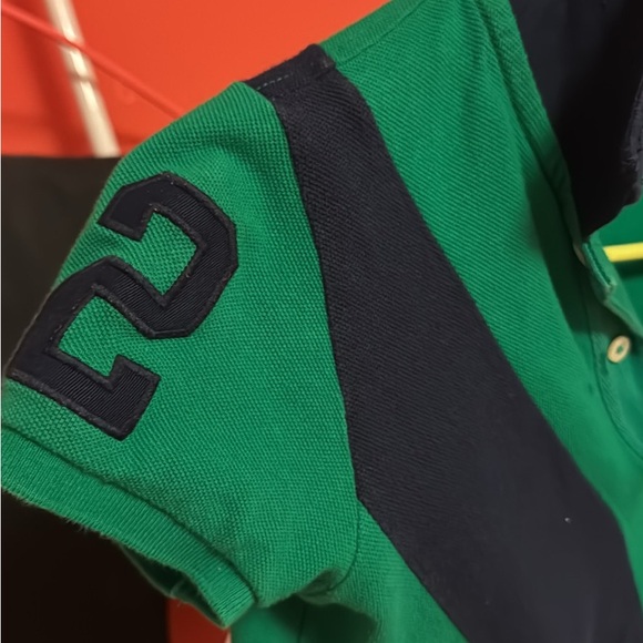 Rugby by Ralph Lauren Green and Navy Polo Shirt - Picture 4 of 8